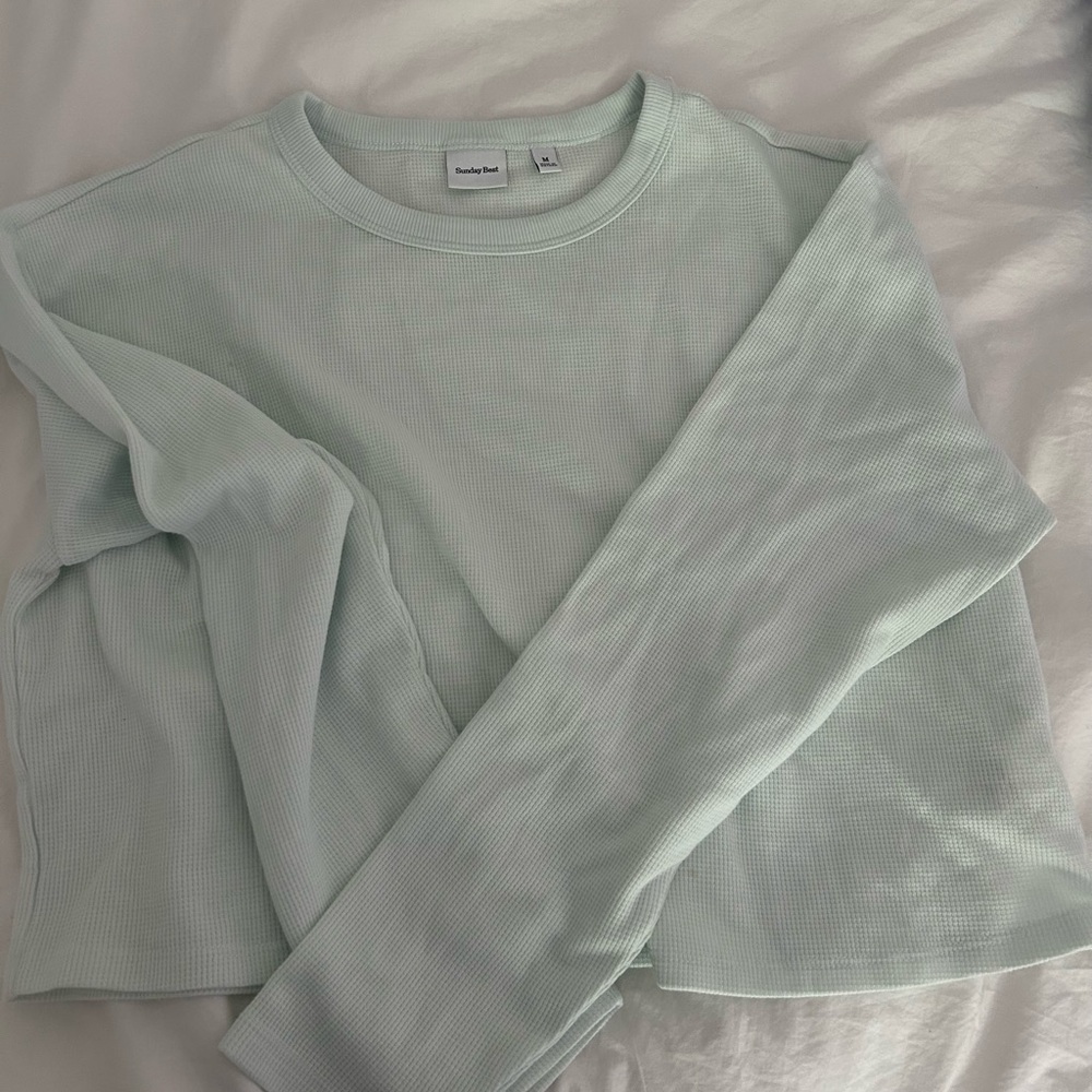 Sunday Best Light Green Ribbed Top